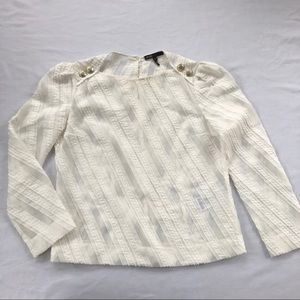 Maje cream top button back size 2